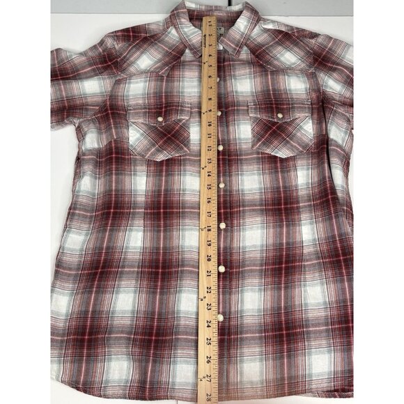 Ariat Real Laramie Western Red Plaid Flannel Shirt Women’s XL Full Snap - Picture 10 of 15
